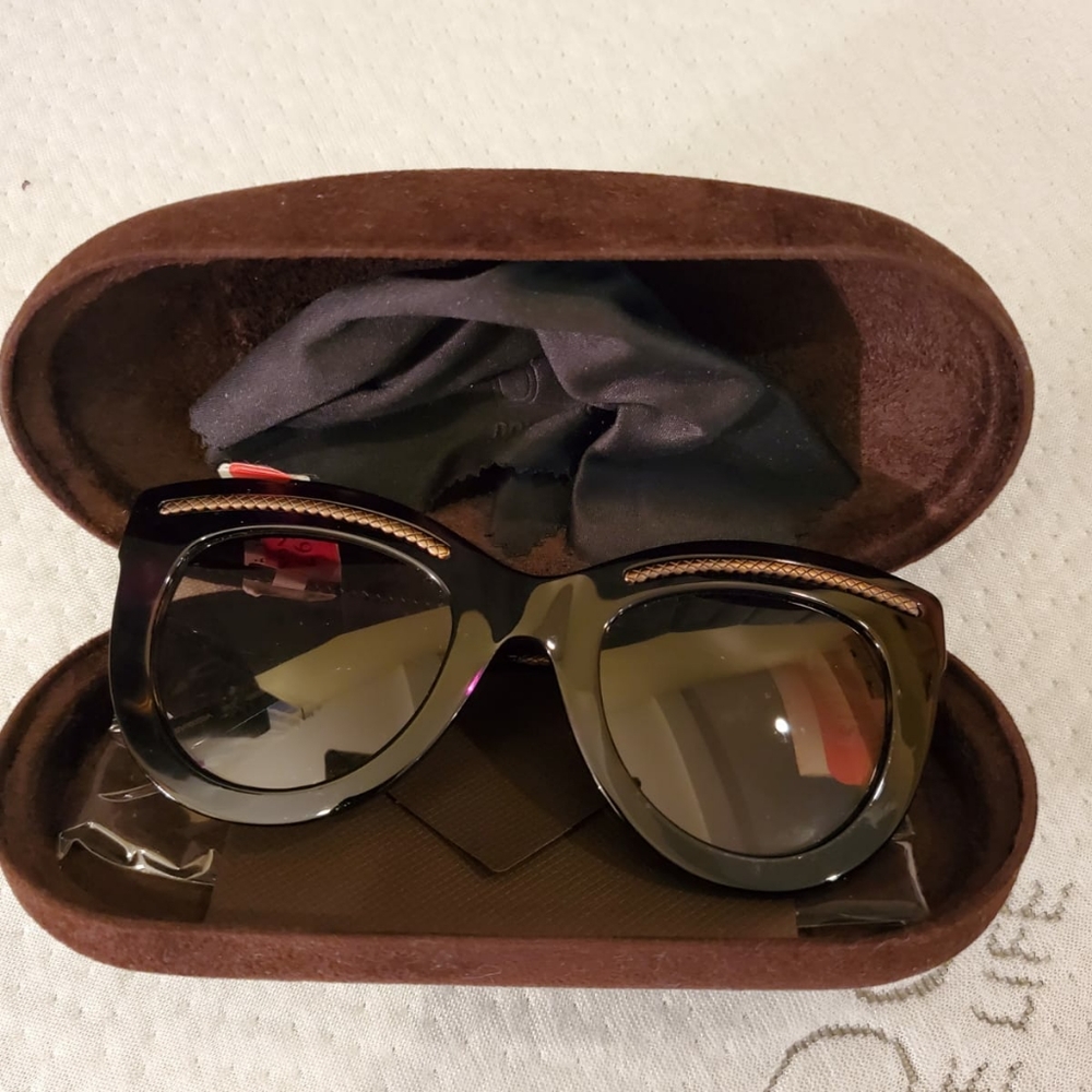 Bottega Veneta Oversized Acetate/Metal Cat-Eye Sun